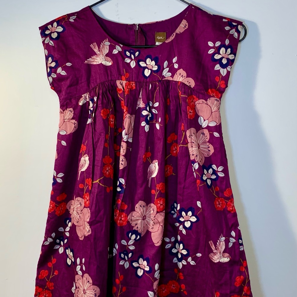 Tea Collection Purple Floral Kids Dress